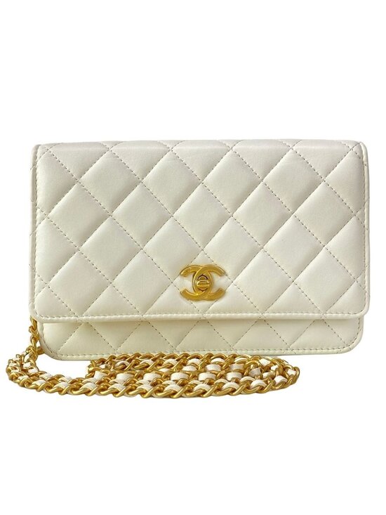 Chanel Handbags - Chanel Wallet Quilted White Chain Gold Coco Ball Aja Star Lambskin Shoulder Bag